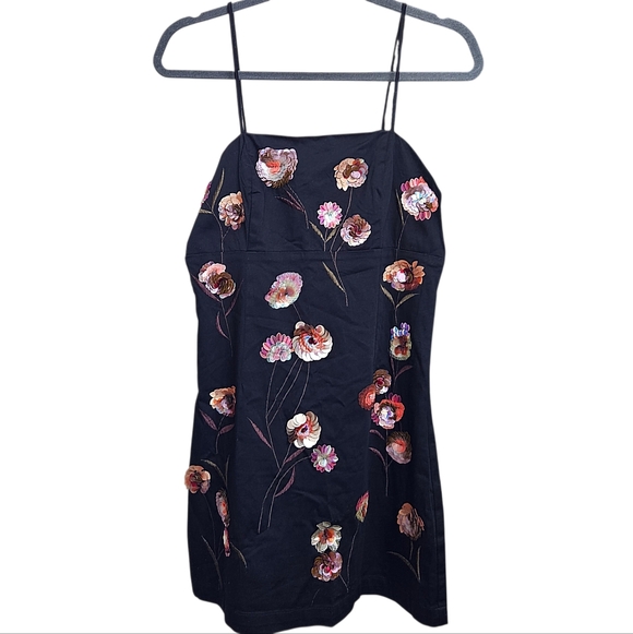 NWT Maeve Anthropologie Chic 3D Sequin Floral Cocktail Homecoming Mini Dress - Picture 1 of 7